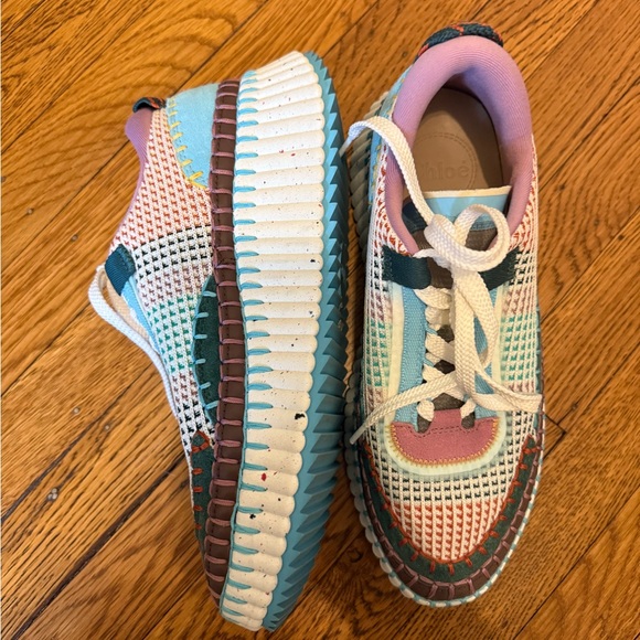 Chloe Women's Nama Mixed Media Sneakers - Picture 3 of 7